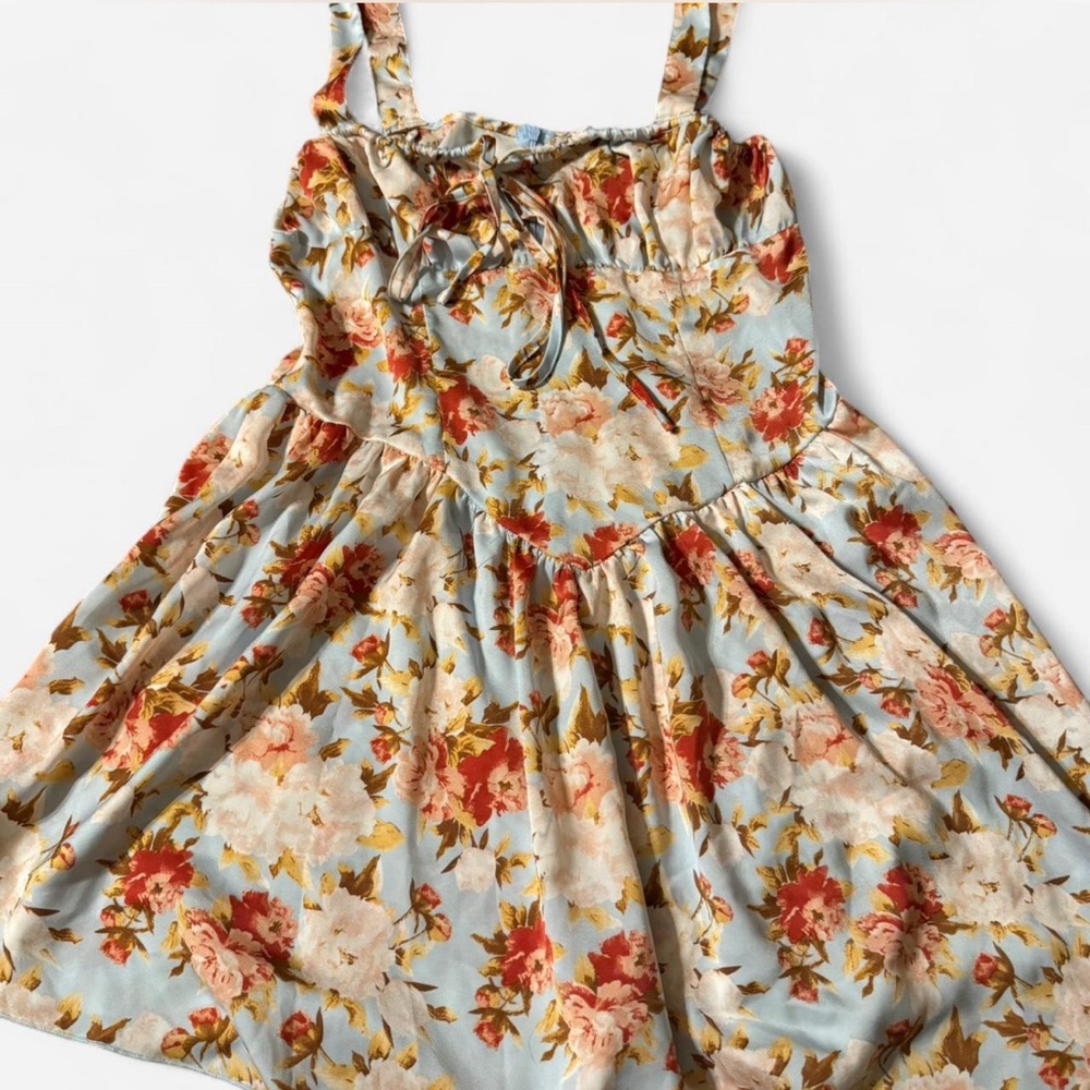 Cider Floral Dress in Blue and Red
